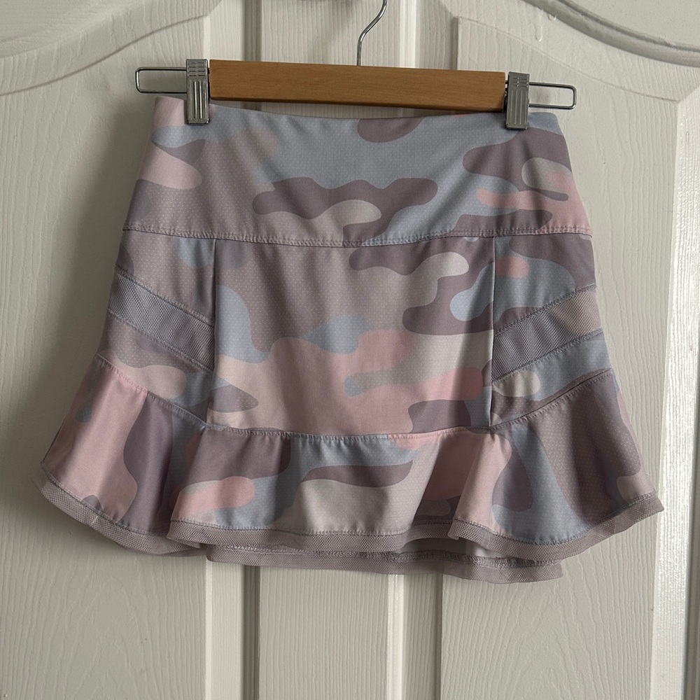 Lucky in Love Pink and Gray Camo Golf Skirt